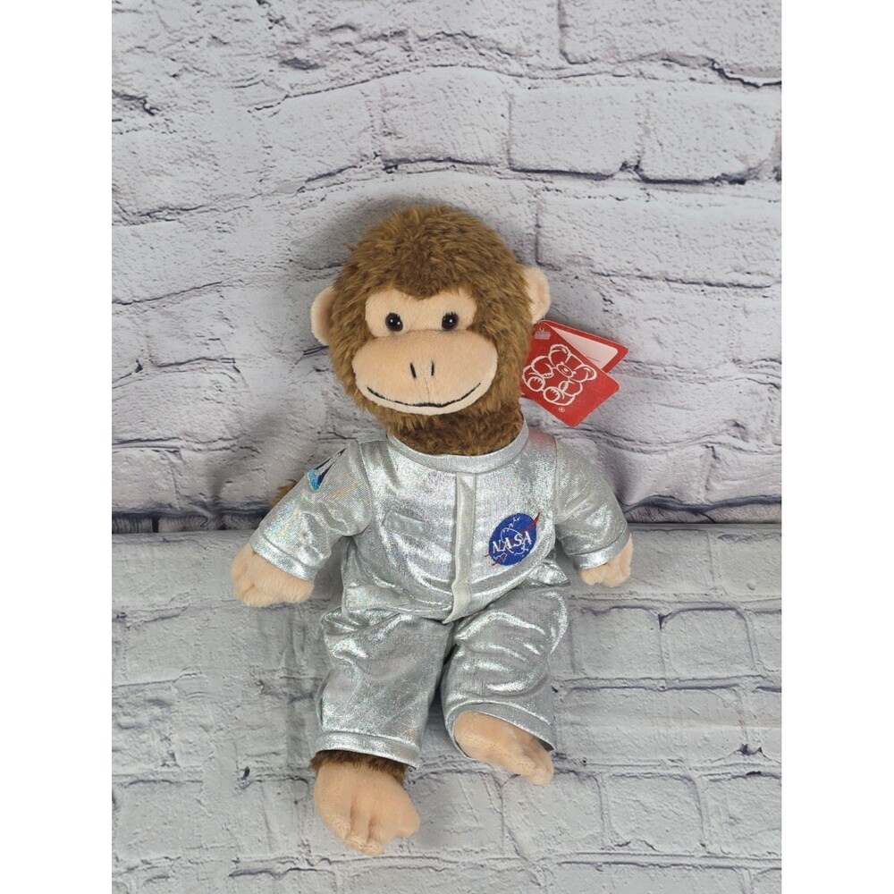 Fiesta NASA Brown Monkey Chimp 12" Plush Silver Flight Suit Astronaut